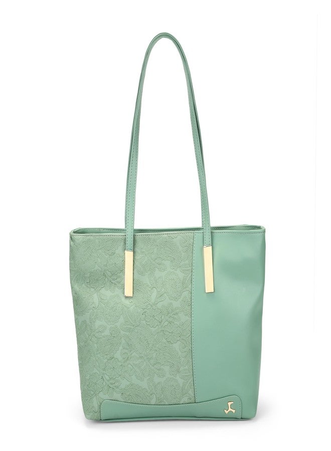 Mochi Women's Green Elegant Shoulder Bag with Buckle Strap(66-7731) - Image 1